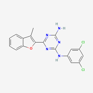 molecular formula C18H13Cl2N5O B14962828 N-(3,5-dichlorophenyl)-6-(3-methyl-1-benzofuran-2-yl)-1,3,5-triazine-2,4-diamine 