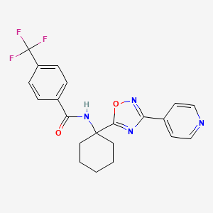 molecular formula C21H19F3N4O2 B14962832 N-{1-[3-(pyridin-4-yl)-1,2,4-oxadiazol-5-yl]cyclohexyl}-4-(trifluoromethyl)benzamide 