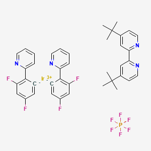 Iridium(3+) ion bis(3,5-difluoro-2-(pyridin-2-yl)benzen-1-ide) 4-tert-butyl-2-(4-tert-butylpyridin-2-yl)pyridine hexafluoro-lambda5-phosphanuide