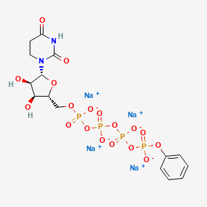 molecular formula C15H18N2Na4O18P4 B1496288 Uridine-5'-tetraphosphatedelta-phenylestertetrasodiumsalt 