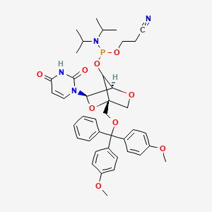 molecular formula C40H47N4O9P B1496300 5'-O-(4,4'-Dimethoxytrityl)-LNA-uridine-3'-cyanoethyl phosphoramidite 