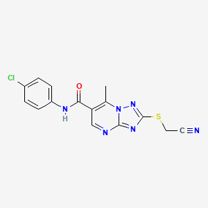 molecular formula C15H11ClN6OS B14963005 N-(4-chlorophenyl)-2-[(cyanomethyl)sulfanyl]-7-methyl[1,2,4]triazolo[1,5-a]pyrimidine-6-carboxamide 
