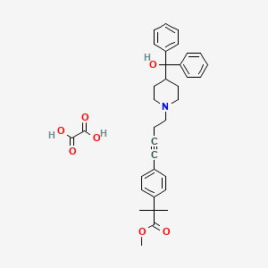 molecular formula C35H39NO7 B1496302 Methyl 2-(4-(4-(4-(hydroxydiphenylmethyl)piperidin-1-yl)but-1-ynyl)phenyl)-2-methyl propionate oxalate 