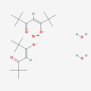 strontium;(Z)-2,2,6,6-tetramethyl-5-oxohept-3-en-3-olate;(E)-2,2,6,6-tetramethyl-5-oxohept-3-en-3-olate;dihydrate