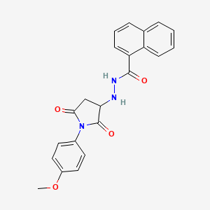 molecular formula C22H19N3O4 B14963156 N'-[1-(4-methoxyphenyl)-2,5-dioxopyrrolidin-3-yl]naphthalene-1-carbohydrazide 