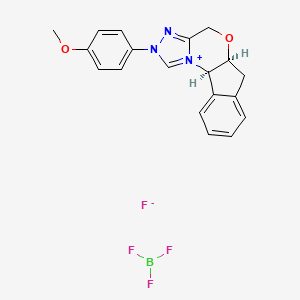 (5aS,10bR)-5a,10b-Dihydro-2-(4-methoxyphenyl)-4H,6H-indeno[2,1-b][1,2,4]triazolo[4,3-d][1,4]oxazinium tetrafluoroborate