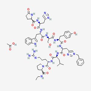 molecular formula C68H90N18O14 B1496320 H-Pyr-His-Trp-D-Ser-Tyr-D-His(1-Bn)-Leu-Arg-Pro-NHEt.CH3CO2H CAS No. 134053-51-3