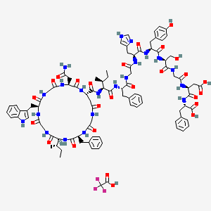 molecular formula C92H112F3N21O26 B1496354 Anantin (linear sequence) Trifluoroacetate CAS No. 348600-37-3