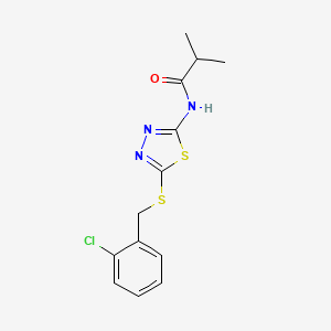 molecular formula C13H14ClN3OS2 B14963735 N-(5-((2-chlorobenzyl)thio)-1,3,4-thiadiazol-2-yl)isobutyramide 