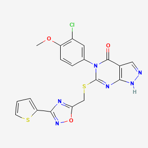 molecular formula C19H13ClN6O3S2 B14963984 N-(3-chlorophenyl)-2-[(8-methyl-5H-pyrimido[5,4-b]indol-4-yl)thio]acetamide 