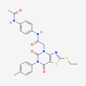 molecular formula C24H23N5O4S2 B14964197 N-[4-(3-{[(2,4-dimethylphenyl)amino]sulfonyl}-4-methoxyphenyl)-3-methylisoxazol-5-yl]acetamide 
