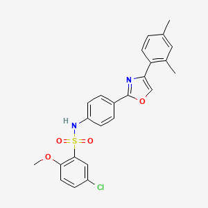 molecular formula C24H21ClN2O4S B14964211 5-Chloro-N-[4-[4-(2,4-dimethylphenyl)-2-oxazolyl]phenyl]-2-methoxybenzenesulfonamide CAS No. 951624-16-1