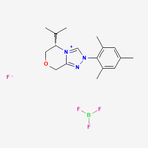 (5S)-5,6-Dihydro-5-(1-methylethyl)-2-(2,4,6-trimethylphenyl)-8H-1,2,4-triazolo[3,4-c][1,4]oxazinium tetrafluoroborate