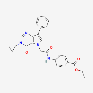 molecular formula C26H24N4O4 B14964415 ethyl 4-{[(3-cyclopropyl-4-oxo-7-phenyl-3,4-dihydro-5H-pyrrolo[3,2-d]pyrimidin-5-yl)acetyl]amino}benzoate 