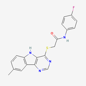 molecular formula C19H15FN4OS B14964494 N-(4-Fluorophenyl)-2-({8-methyl-5H-pyrimido[5,4-B]indol-4-YL}sulfanyl)acetamide 
