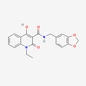 molecular formula C20H18N2O5 B14964558 N-(1,3-benzodioxol-5-ylmethyl)-1-ethyl-4-hydroxy-2-oxo-1,2-dihydroquinoline-3-carboxamide 