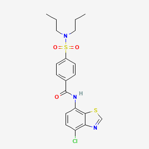 molecular formula C20H22ClN3O3S2 B14964762 N-(4-chlorobenzo[d]thiazol-7-yl)-4-(N,N-dipropylsulfamoyl)benzamide 