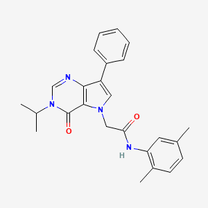 molecular formula C25H26N4O2 B14964840 N-(2,5-dimethylphenyl)-2-[4-oxo-7-phenyl-3-(propan-2-yl)-3,4-dihydro-5H-pyrrolo[3,2-d]pyrimidin-5-yl]acetamide 