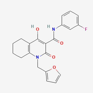 molecular formula C21H19FN2O4 B14964846 N-(3-fluorophenyl)-1-(furan-2-ylmethyl)-4-hydroxy-2-oxo-1,2,5,6,7,8-hexahydroquinoline-3-carboxamide 