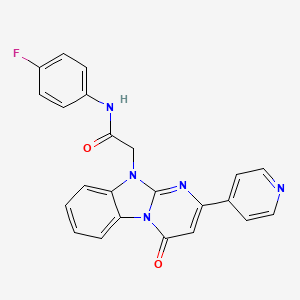 molecular formula C23H16FN5O2 B14964892 N-(4-fluorophenyl)-2-[4-oxo-2-(pyridin-4-yl)pyrimido[1,2-a]benzimidazol-10(4H)-yl]acetamide 