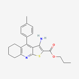 molecular formula C22H24N2O2S B14964973 Propyl 3-amino-4-(4-methylphenyl)-5,6,7,8-tetrahydrothieno[2,3-b]quinoline-2-carboxylate 