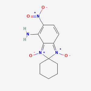 molecular formula C12H14N4O4 B1496498 1-Hydroxy-5-nitro-3-oxidospiro[benzimidazol-3-ium-2,1'-cyclohexane]-4-imine CAS No. 300359-20-0