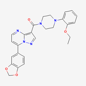 molecular formula C26H25N5O4 B14965080 [7-(1,3-Benzodioxol-5-yl)pyrazolo[1,5-a]pyrimidin-3-yl][4-(2-ethoxyphenyl)piperazin-1-yl]methanone 