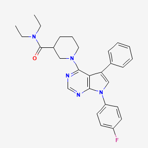 molecular formula C28H30FN5O B14965094 N,N-diethyl-1-[7-(4-fluorophenyl)-5-phenyl-7H-pyrrolo[2,3-d]pyrimidin-4-yl]piperidine-3-carboxamide 