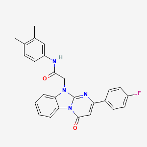 molecular formula C26H21FN4O2 B14965123 N-(3,4-dimethylphenyl)-2-[2-(4-fluorophenyl)-4-oxopyrimido[1,2-a]benzimidazol-10(4H)-yl]acetamide 