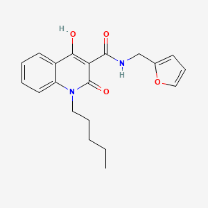 molecular formula C20H22N2O4 B14965323 N-(furan-2-ylmethyl)-4-hydroxy-2-oxo-1-pentyl-1,2-dihydroquinoline-3-carboxamide 