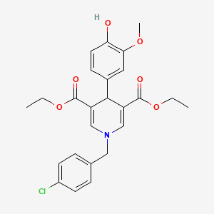 molecular formula C25H26ClNO6 B14965365 Diethyl 1-(4-chlorobenzyl)-4-(4-hydroxy-3-methoxyphenyl)-1,4-dihydropyridine-3,5-dicarboxylate 