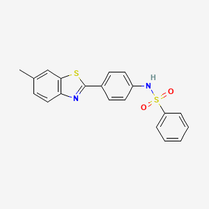 molecular formula C20H16N2O2S2 B14965404 N-[4-(6-methyl-1,3-benzothiazol-2-yl)phenyl]benzenesulfonamide 