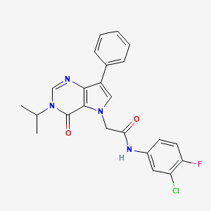 molecular formula C23H20ClFN4O2 B14965515 N-(3-chloro-4-fluorophenyl)-2-[4-oxo-7-phenyl-3-(propan-2-yl)-3,4-dihydro-5H-pyrrolo[3,2-d]pyrimidin-5-yl]acetamide 
