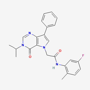 molecular formula C24H23FN4O2 B14965697 N-(5-fluoro-2-methylphenyl)-2-[4-oxo-7-phenyl-3-(propan-2-yl)-3,4-dihydro-5H-pyrrolo[3,2-d]pyrimidin-5-yl]acetamide 