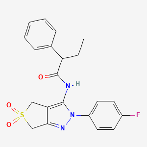 molecular formula C21H20FN3O3S B14965827 N-(2-(4-fluorophenyl)-5,5-dioxido-4,6-dihydro-2H-thieno[3,4-c]pyrazol-3-yl)-2-phenylbutanamide 