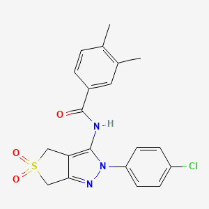 molecular formula C20H18ClN3O3S B14965973 N-(2-(4-chlorophenyl)-5,5-dioxido-4,6-dihydro-2H-thieno[3,4-c]pyrazol-3-yl)-3,4-dimethylbenzamide 