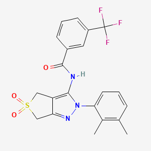 molecular formula C21H18F3N3O3S B14966070 N-(2-(2,3-dimethylphenyl)-5,5-dioxido-4,6-dihydro-2H-thieno[3,4-c]pyrazol-3-yl)-3-(trifluoromethyl)benzamide 