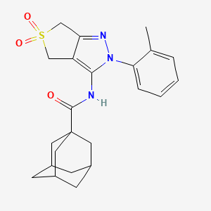 molecular formula C23H27N3O3S B14966201 N-[2-(2-Methylphenyl)-5,5-dioxido-2,6-dihydro-4H-thieno[3,4-C]pyrazol-3-YL]-1-adamantanecarboxamide 