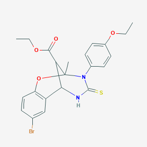 molecular formula C22H23BrN2O4S B14966280 ethyl 8-bromo-3-(4-ethoxyphenyl)-2-methyl-4-thioxo-3,4,5,6-tetrahydro-2H-2,6-methano-1,3,5-benzoxadiazocine-11-carboxylate 