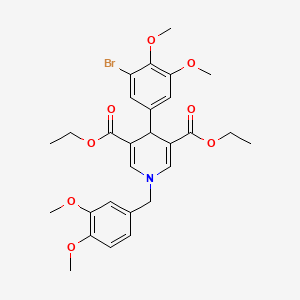 molecular formula C28H32BrNO8 B14966458 Diethyl 4-(3-bromo-4,5-dimethoxyphenyl)-1-(3,4-dimethoxybenzyl)-1,4-dihydropyridine-3,5-dicarboxylate 