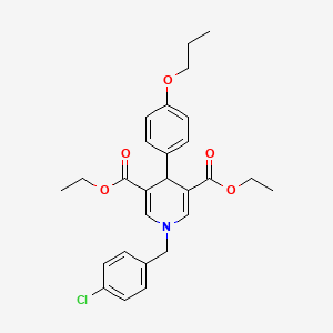 molecular formula C27H30ClNO5 B14966461 Diethyl 1-(4-chlorobenzyl)-4-(4-propoxyphenyl)-1,4-dihydropyridine-3,5-dicarboxylate 