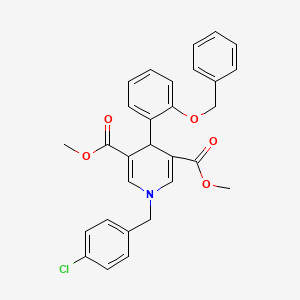 molecular formula C29H26ClNO5 B14966495 Dimethyl 4-[2-(benzyloxy)phenyl]-1-(4-chlorobenzyl)-1,4-dihydropyridine-3,5-dicarboxylate 