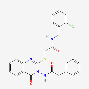 molecular formula C25H21ClN4O3S B14966554 N-(2-chlorobenzyl)-2-((4-oxo-3-(2-phenylacetamido)-3,4-dihydroquinazolin-2-yl)thio)acetamide 