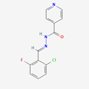 molecular formula C13H9ClFN3O B14966590 N'-[(E)-(2-chloro-6-fluorophenyl)methylidene]pyridine-4-carbohydrazide 