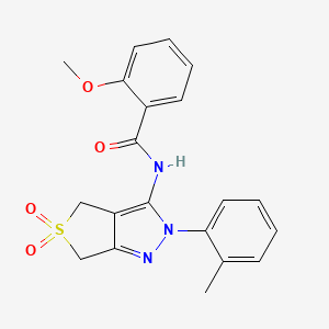 molecular formula C20H19N3O4S B14966688 N-(5,5-dioxido-2-(o-tolyl)-4,6-dihydro-2H-thieno[3,4-c]pyrazol-3-yl)-2-methoxybenzamide 