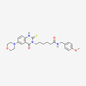 molecular formula C26H32N4O4S B14966773 N-(4-methoxybenzyl)-6-(6-morpholino-4-oxo-2-thioxo-1,2-dihydroquinazolin-3(4H)-yl)hexanamide 