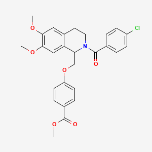 molecular formula C27H26ClNO6 B14966812 Methyl 4-((2-(4-chlorobenzoyl)-6,7-dimethoxy-1,2,3,4-tetrahydroisoquinolin-1-yl)methoxy)benzoate 