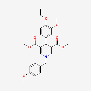 molecular formula C26H29NO7 B14966823 Dimethyl 4-(4-ethoxy-3-methoxyphenyl)-1-(4-methoxybenzyl)-1,4-dihydropyridine-3,5-dicarboxylate 