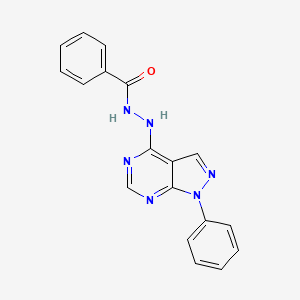 molecular formula C18H14N6O B14967046 N'-(1-phenyl-1H-pyrazolo[3,4-d]pyrimidin-4-yl)benzohydrazide 