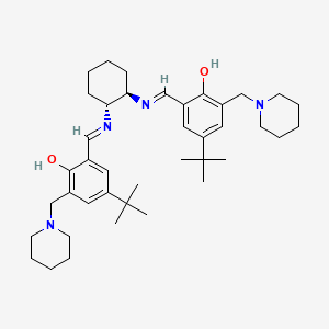 4-tert-butyl-2-[[(1R,2R)-2-[[5-tert-butyl-2-hydroxy-3-(piperidin-1-ylmethyl)phenyl]methylideneamino]cyclohexyl]iminomethyl]-6-(piperidin-1-ylmethyl)phenol